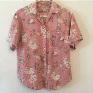 Banana Republic Pink and Cream Casual Button Down Shirt